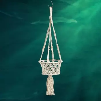 Кашпо - макраме «Лина», 201515 см, текстиль, подвесное, бежевое