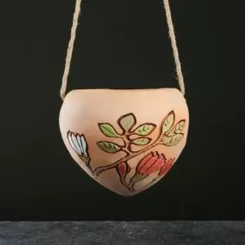 Подвесное кашпо "Птицы с цветами" 1,1 л