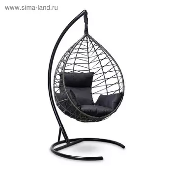 Подвесное кресло Alicante черное, чёрная подушка, стойка