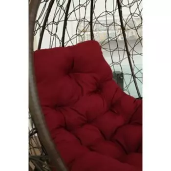 Подвесное кресло «Бароло», капля, цвет коричневый, подушка бордо, стойка