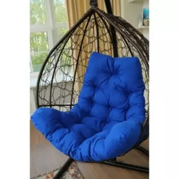 Подвесное кресло «Бароло», капля, цвет коричневый, подушка синяя, стойка