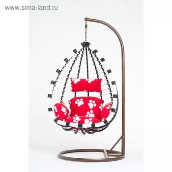 Подвесное кресло, с подушкой, искусственный ротанг, цвет бело-коричневый, 44-004-14