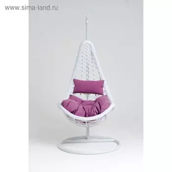Подвесное кресло, с подушкой, искусственный ротанг, цвет белый, 44-001-04