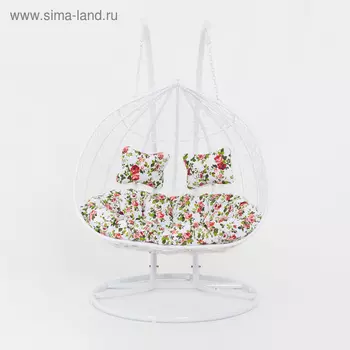 Подвесное кресло, с подушкой, искусственный ротанг, цвет белый, 44-002-03