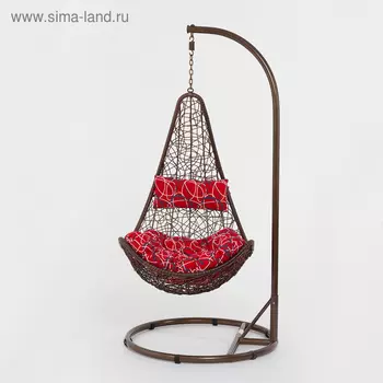 Подвесное кресло, с подушкой, искусственный ротанг, цвет коричневый, 44-001-01