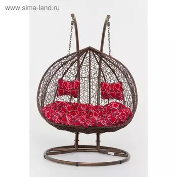 Подвесное кресло, с подушкой, искусственный ротанг, коричневое, 44-002-01