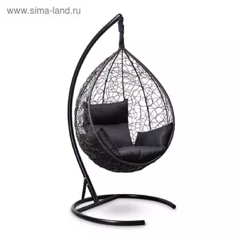 Подвесное кресло SEVILLA коричневое, черная подушка, стойка