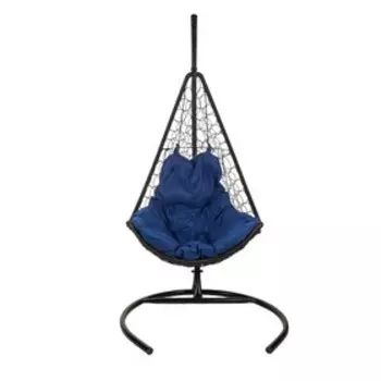 Подвесное кресло Wind Black синяя подушка