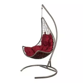 Подвесное кресло Wind Gray бордовая подушка
