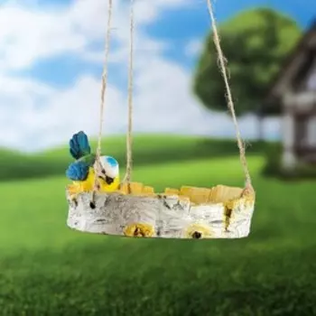 Подвесной декор из гипса «Кормушка с птичкой», 17178 см