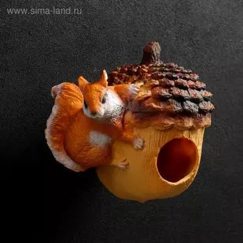 Подвесной декор - кормушка из полистоуна «Орех с белкой», 1816 см
