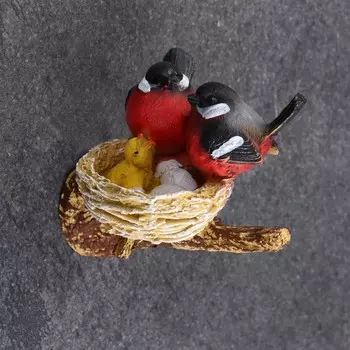 Подвесной декор "Снегири на гнезде" 11х7х12см