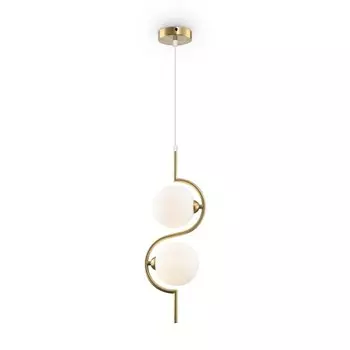 Подвесной светильник 25Вт, 2хG9, 175x12 см, латунь