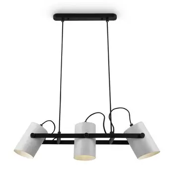 Подвесной светильник 25Вт, 3хE27, 21x10x63 см, черно-белый