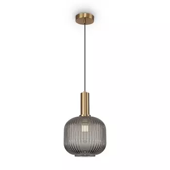 Подвесной светильник 40Вт, 1хE27, 30x20 см, латунь