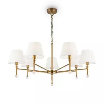 Подвесной светильник 40Вт, 7хE14, 146x90 см, латунь