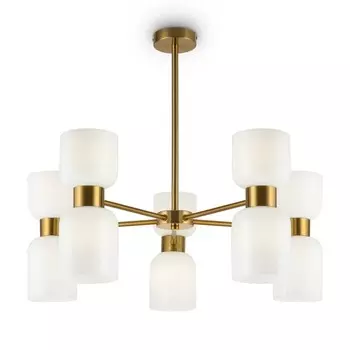 Подвесной светильник 60Вт, 10хE27, 51x70 см, латунь