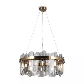 Подвесной светильник 60Вт, 10хG9, 24,5x60 см, латунь