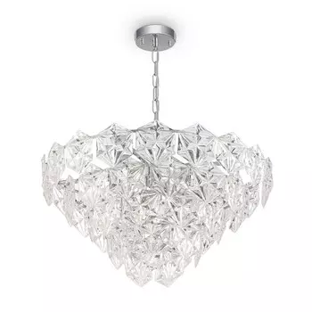 Подвесной светильник 60Вт, 12хE14, 38x63 см, хром