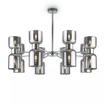 Подвесной светильник 60Вт, 16хE27, 51x86 см, хром