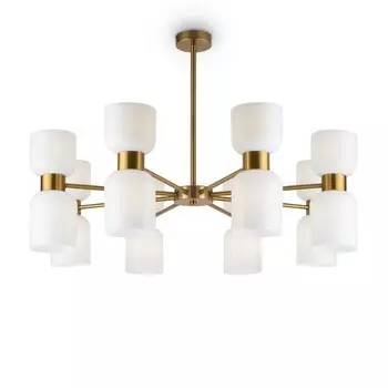 Подвесной светильник 60Вт, 16хE27, 51x86 см, латунь