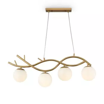 Подвесной светильник 60Вт, 4хE27, 24x13 см, латунь