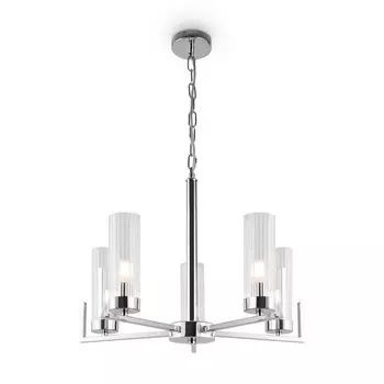 Подвесной светильник 60Вт, 5хE14, 35x55 см, хром