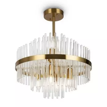 Подвесной светильник 60Вт, 6хE14, 52,5x45 см, латунь