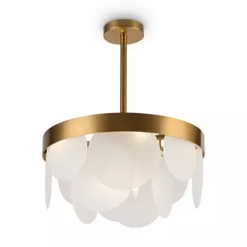 Подвесной светильник 60Вт, 6хE14, 63x45 см, латунь