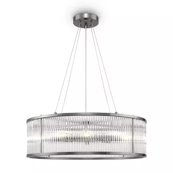 Подвесной светильник 60Вт, 8хE14, 120x55 см, никель