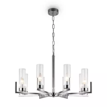 Подвесной светильник 60Вт, 8хE14, 35x75 см, хром