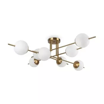 Подвесной светильник 60Вт, 8хE27, 40x90 см, латунь