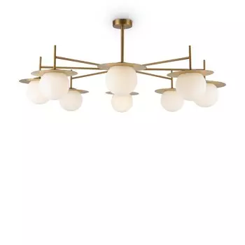 Подвесной светильник 60Вт, 8хE27, 42x100 см, латунь