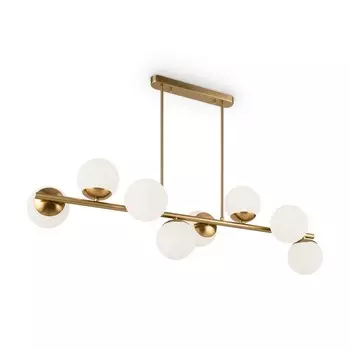 Подвесной светильник 60Вт, 8хE27, 70,2x13 см, латунь