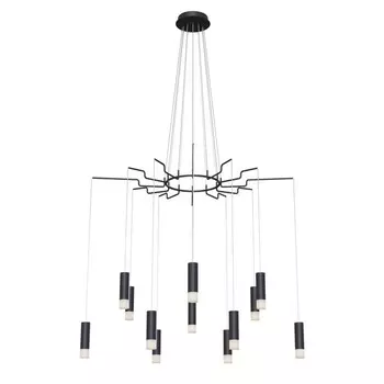 Светильник подвесной Maytoni MOD035PL-12B, 12хG9, 6Вт, 86,3х86,3х148 см, цвет чёрный