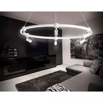 Подвесной управляемый светодиодный светильник Ambrella light, LineTech, FL5297, LED, 74 Вт, 5550Lum, 3000-6400К, цвет белый