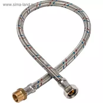 Подводка для воды STOUT SHF-0057-081010, 3/8"х3/8", наружная/внутренняя резьба, 60 cм, сталь