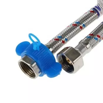 Подводка гибкая AquaKratos, гайка-гайка, 100 см, нерж.сталь, с ключом для монтажа