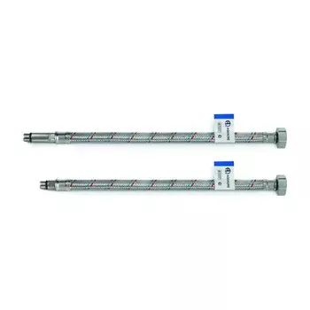 Подводка гибкая для смесителя AQUALINE, ПВХ, 1/2", внутренняя/наружная, 100 см, 2 шт.