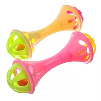 Погремушка Крошка Я «Гантелька», от 3 мес., МИКС