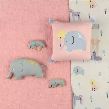 Погремушка из хлопка Tkano Tiny World «Слоник Lou», 14х8 см