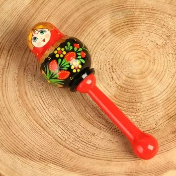 Погремушка "Матрёшка", дерево, микс