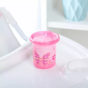 Поильник детский «Бабочка», с твёрдым носиком 200 мл, цвет розовый