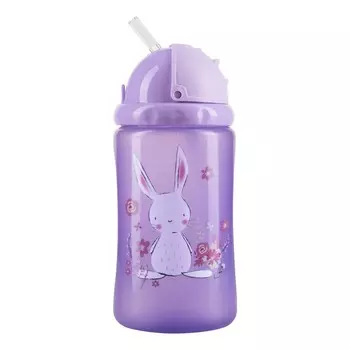 Поильник-непроливайка с трубочкой «Зайка», 400 мл