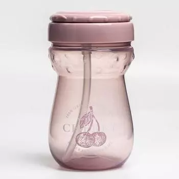 Поильник с трубочкой, 360 мл., цвет lilac