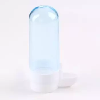 Поилка для птиц 100 мл, 4 х 11,5 см, голубая/белая