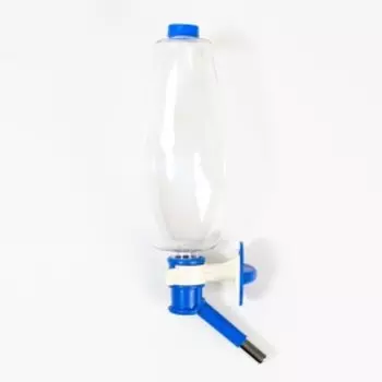 Поилка внешняя для клетки, 1 л, синяя