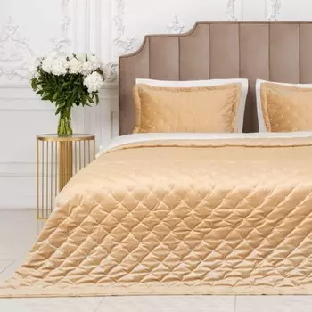 Покрывало 250х260 - 2(50х70) Ansel Золотистый