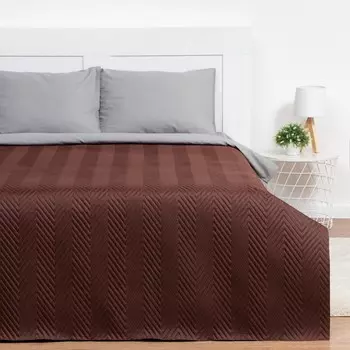 Покрывало 2сп Экономь и Я цв.шоколад, 180*210±5см, 100% полиэстер, 190гр/м2