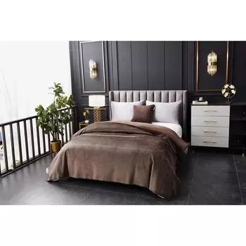 Покрывало «Антуан», размер 220х240 см, цвет кофе